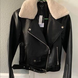 Topshop faux leather jacket petite size 0